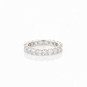 Square-Cut CZ Eternity Band (.925 Sterling Silver) Size 6
